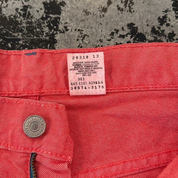 Levis Red Washed Vintage Jean Shorts Made In Mexico 30x5" Size 10 - Picture 6 of 6